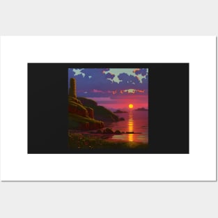 nostalgic calm sunset Posters and Art